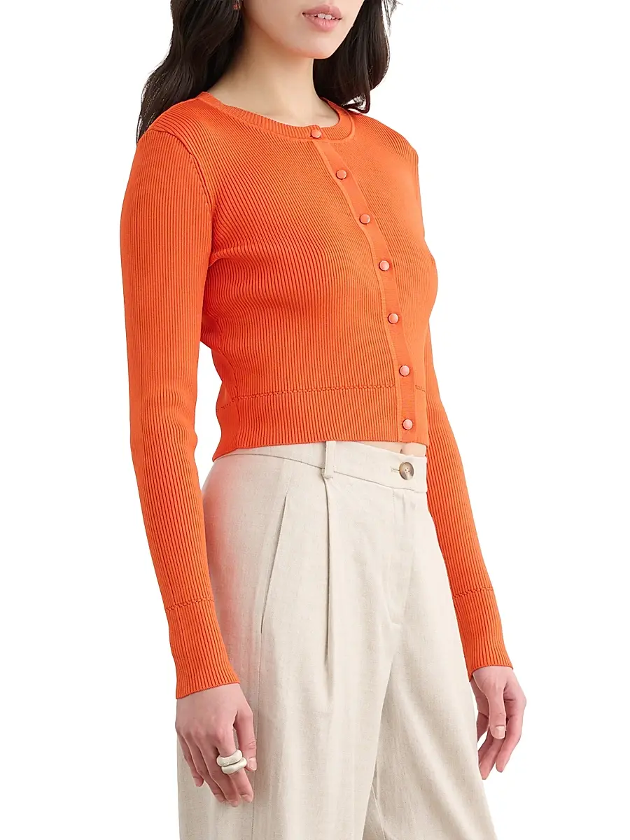 Toccin Women's Zoe Fitted Crop Cardigan | Thumbnail 4 Toccin Women's Zoe Fitted Crop Cardigan | Thumbnail 4