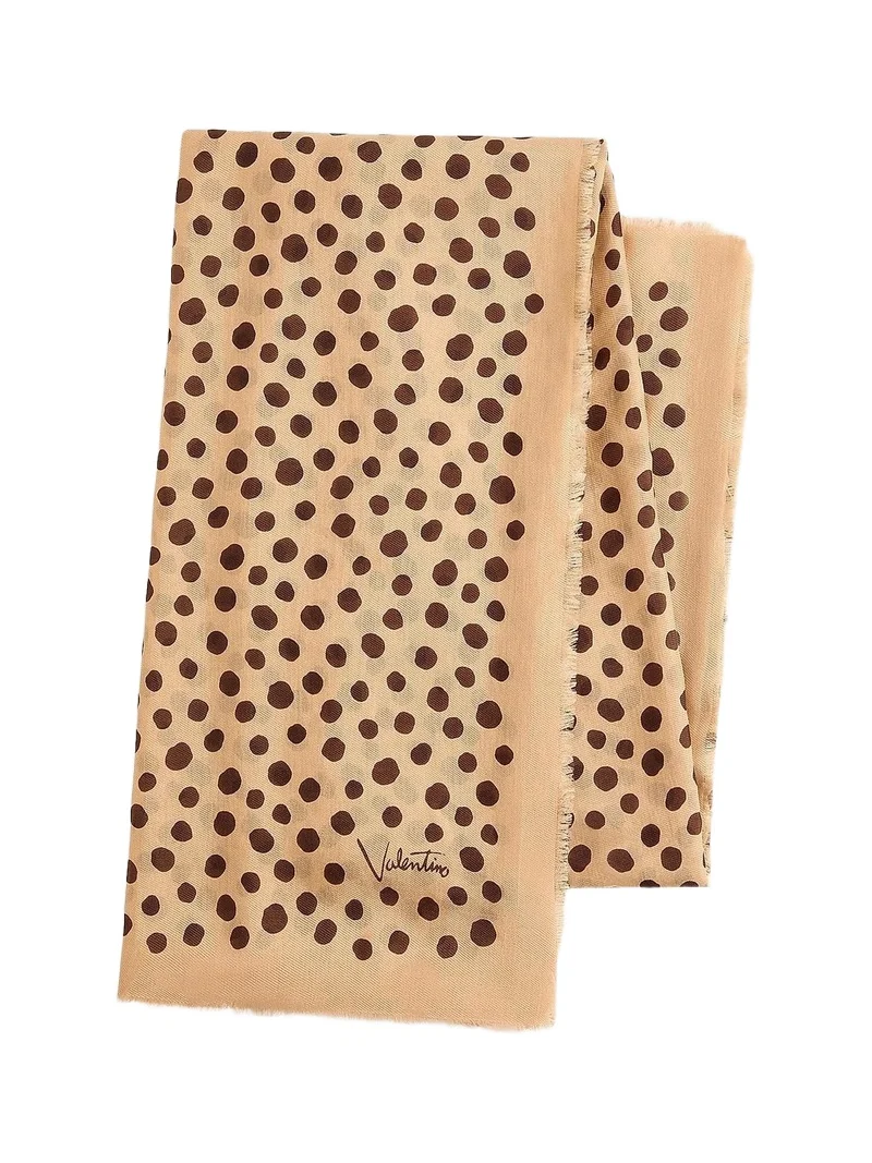 Valentino Women's Dalmatian and Extra Dot polka Dot Headband in Cotton and Silk - Beige Multi