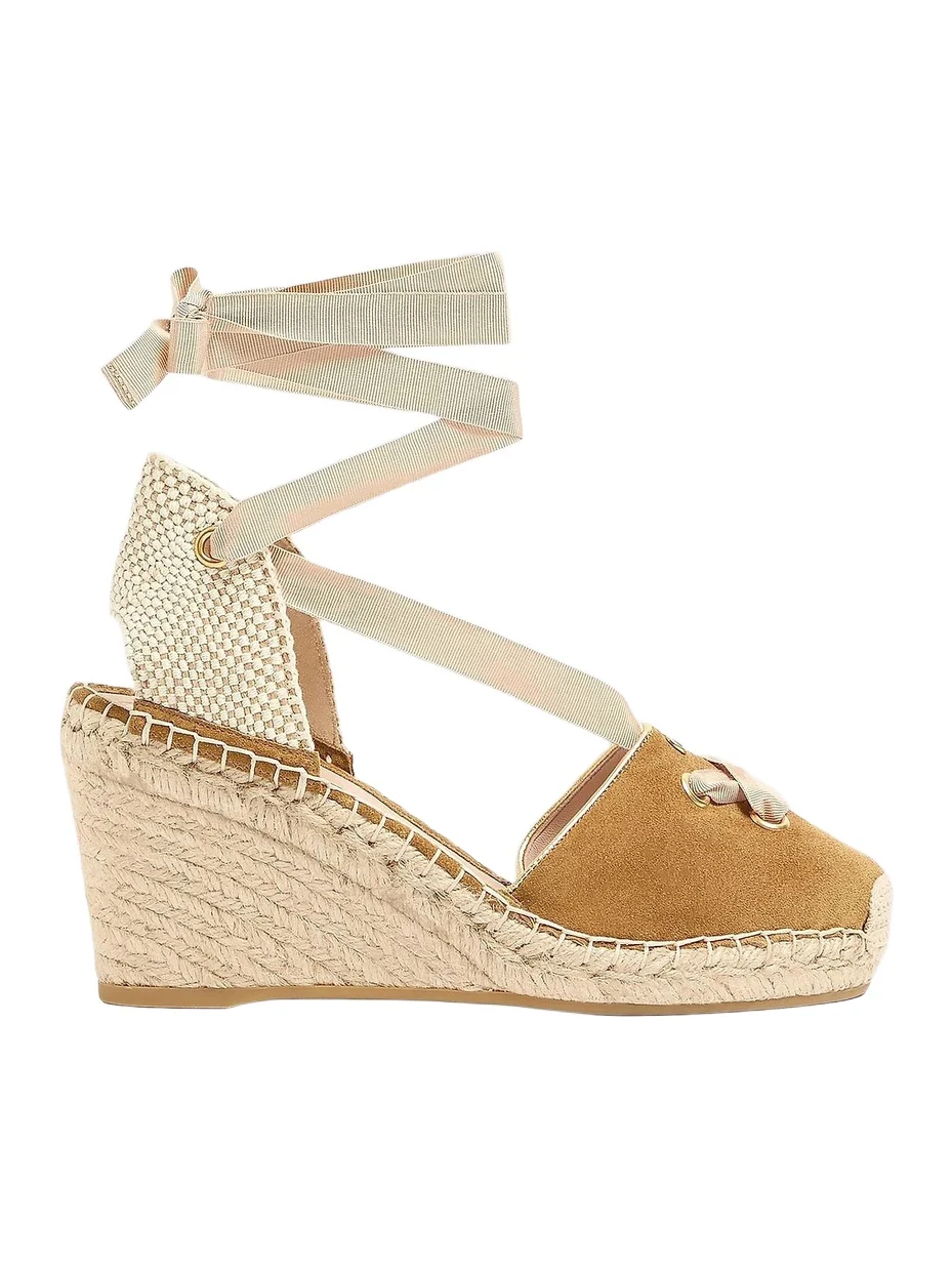 Valentino Women's Resort 75MM Wedges in Split Leather - Havana Beige