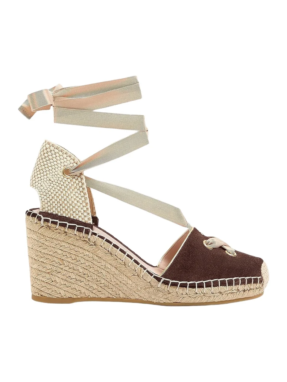 Valentino Women's Resort 75MM Wedges in Split Leather - Ebony