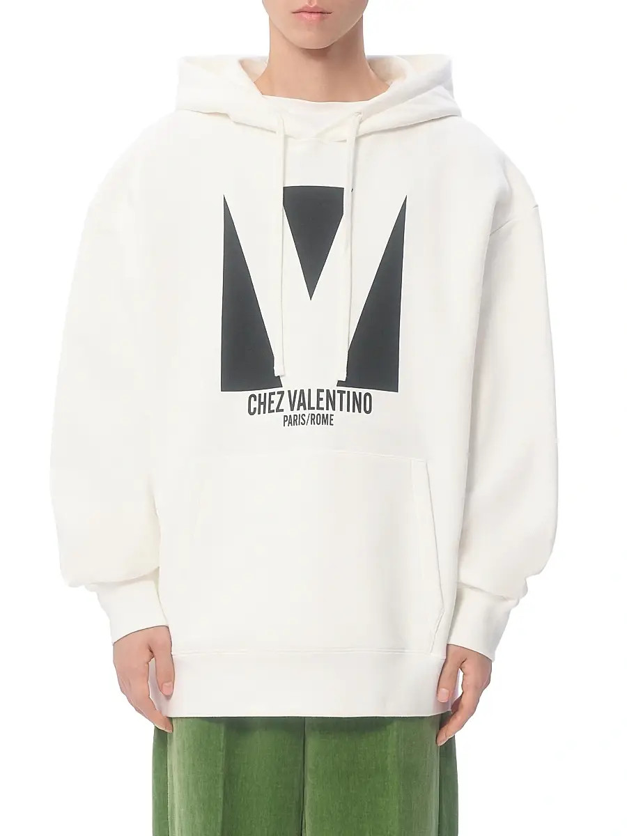 Valentino Garavani Men's Cotton Hooded Sweatshirt with Chez Print | Thumbnail 2 Valentino Garavani Men's Cotton Hooded Sweatshirt with Chez Print | Thumbnail 2