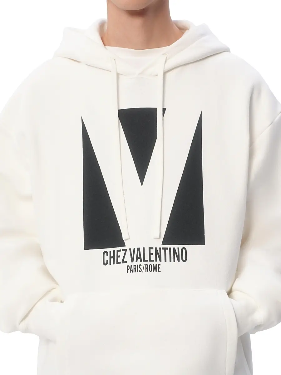 Valentino Garavani Men's Cotton Hooded Sweatshirt with Chez Print | Thumbnail 6 Valentino Garavani Men's Cotton Hooded Sweatshirt with Chez Print | Thumbnail 6