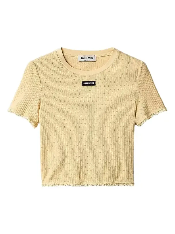 Miu Miu Women's Garment-Dyed Cotton Top
