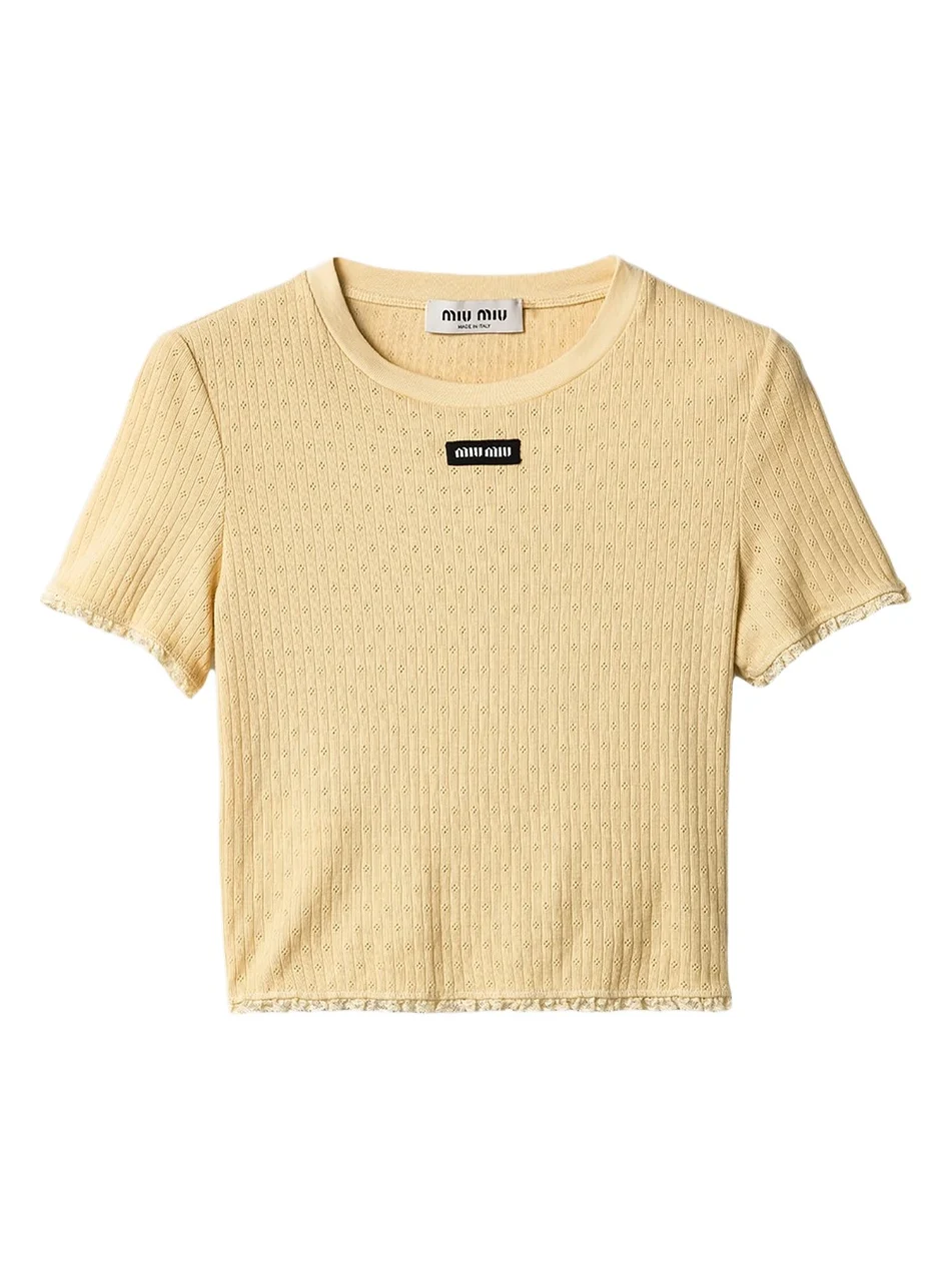 Miu Miu Women's Garment-Dyed Cotton Top