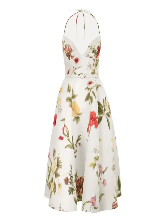 Chiné Dominican Mixed-Floral Faille Cocktail Dress Chiné Dominican Mixed-Floral Faille Cocktail Dress