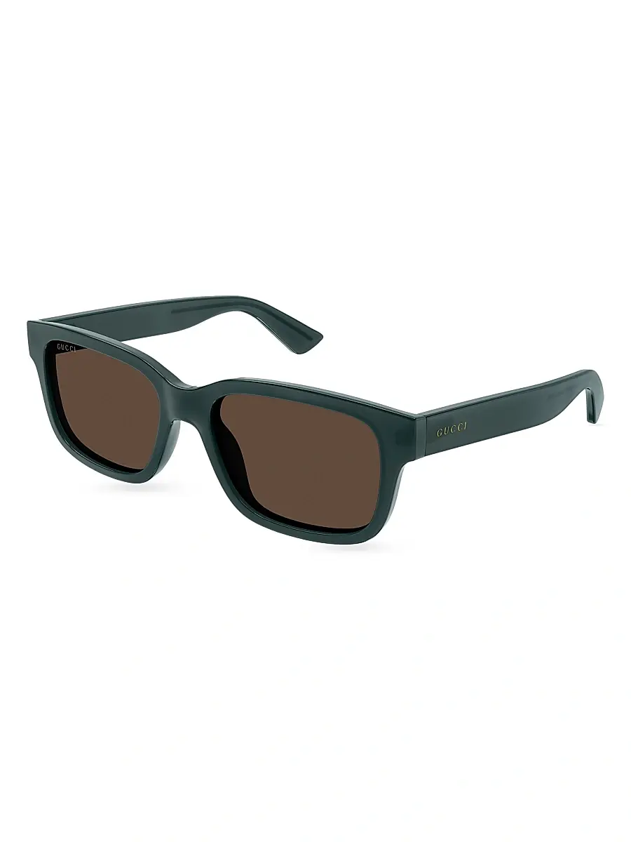 Gucci Men's Minimal 56MM Square Sunglasses - Teal Dark Brown | Image 1 Gucci Men's Minimal 56MM Square Sunglasses - Teal Dark Brown | Image 1