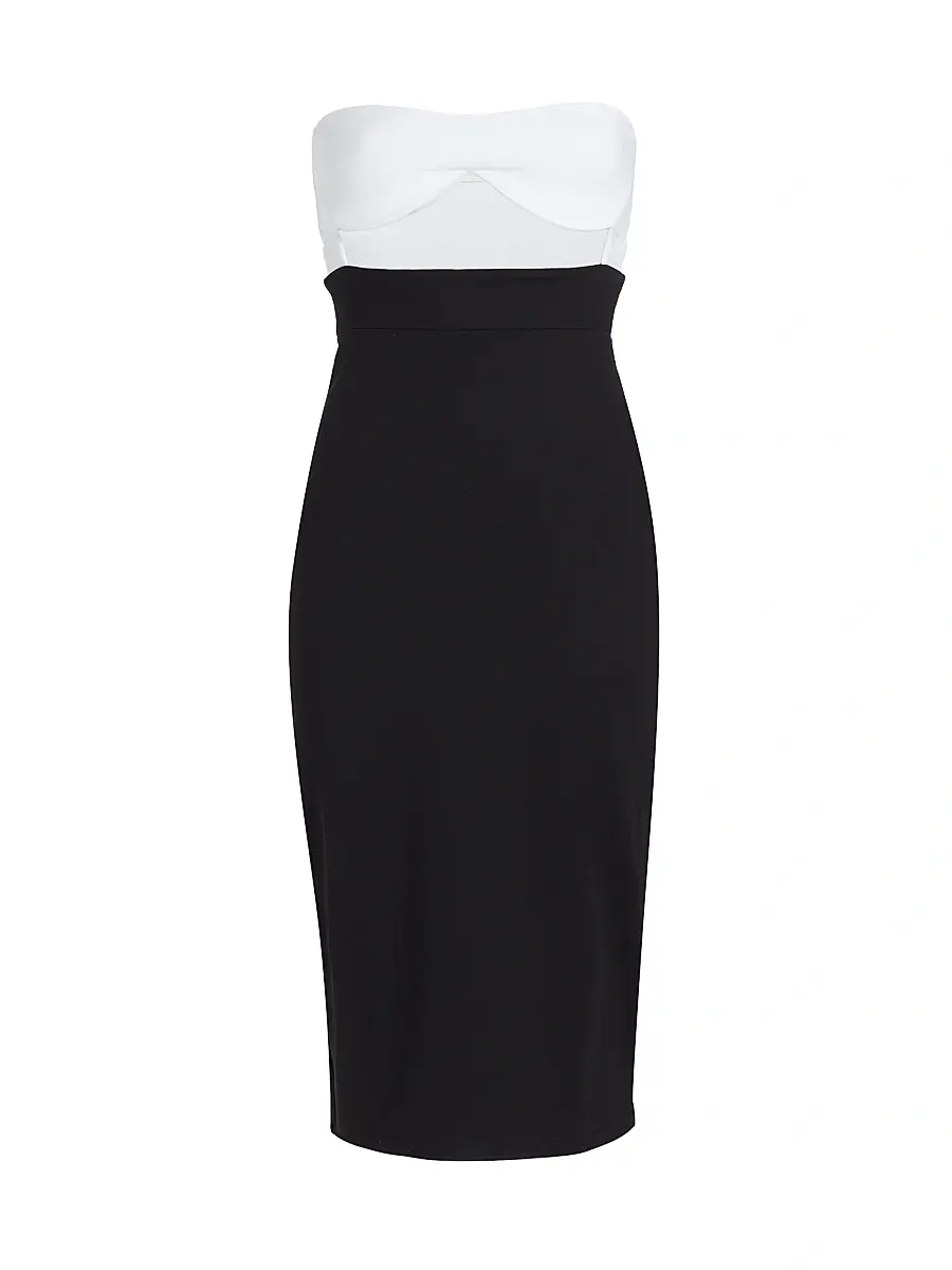 susana monaco Women's Colorblock Cut-Out Tube Dress - Black White | Image 1 susana monaco Women's Colorblock Cut-Out Tube Dress - Black White | Image 1