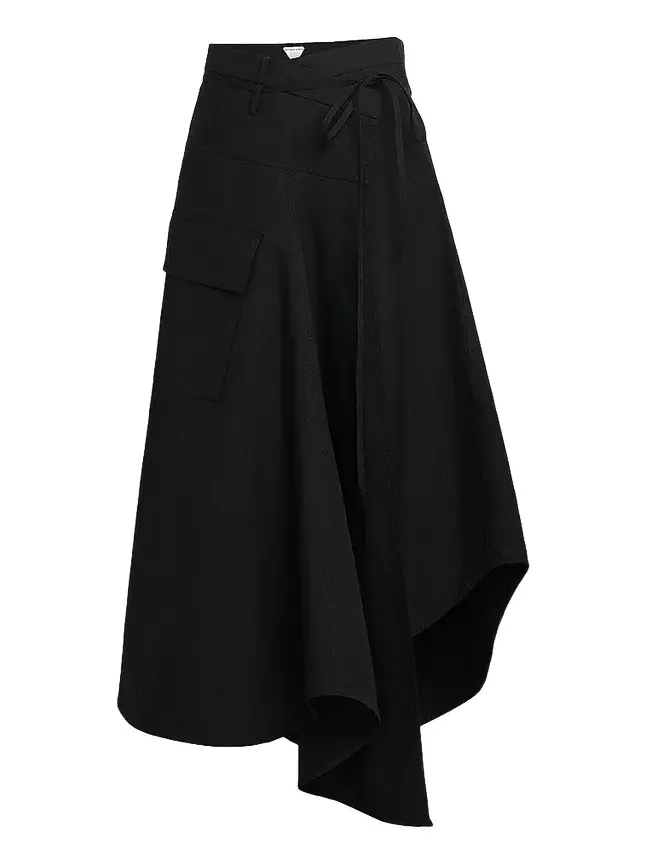 Women's Asymmetric Cotton Toille Maxi Skirt