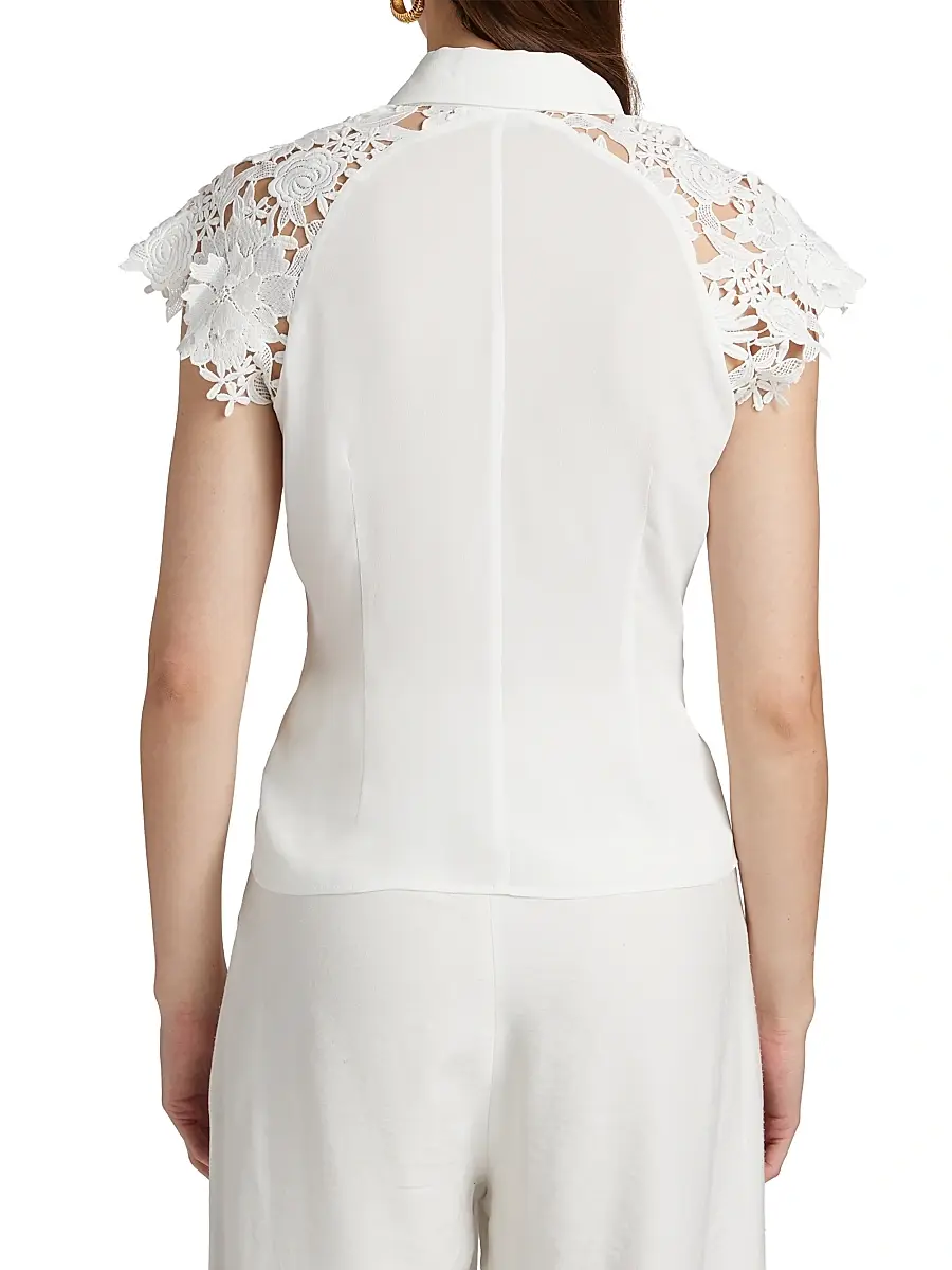 Generation Love Women's Felice Guipure Lace-Sleeve Blouse | Thumbnail 5 Generation Love Women's Felice Guipure Lace-Sleeve Blouse | Thumbnail 5