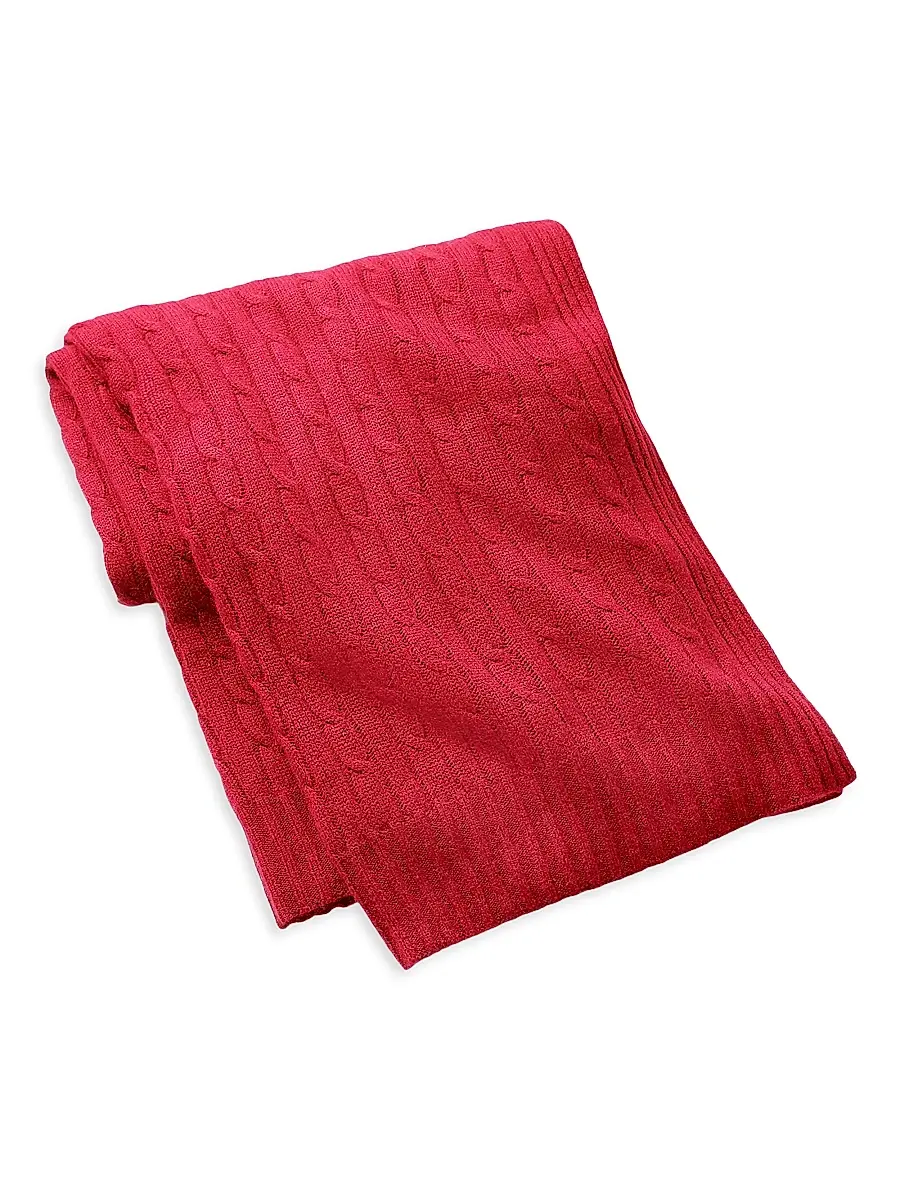 Ralph Lauren Cabled Cashmere Throw Blanket | Image 1 Ralph Lauren Cabled Cashmere Throw Blanket | Image 1