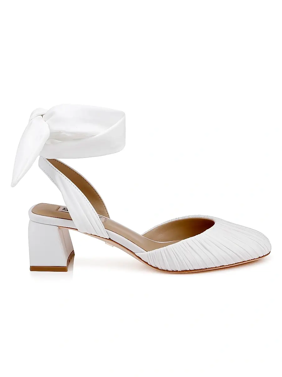 Badgley Mischka Women's Ofelia 50MM Pumps - White Fabric | Image 1 Badgley Mischka Women's Ofelia 50MM Pumps - White Fabric | Image 1