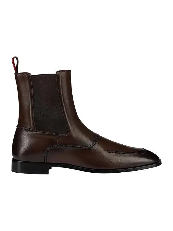 Christian Louboutin Men's Serchelsea Patinated Calf Leather Chelsea Booties