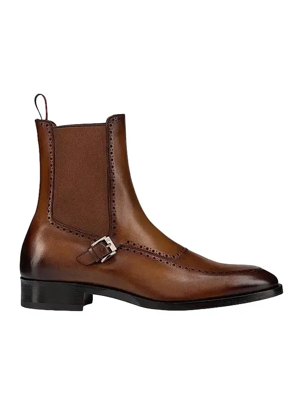 Men's Sartosea Patinated Leather Chelsea Booties Men's Sartosea Patinated Leather Chelsea Booties