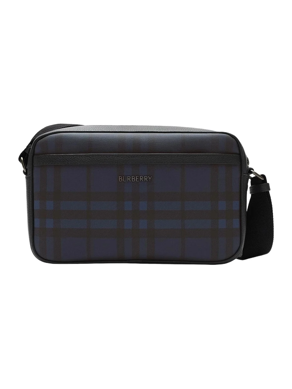 Burberry Men's Check Coated Canvas Flat Crossbody Bag