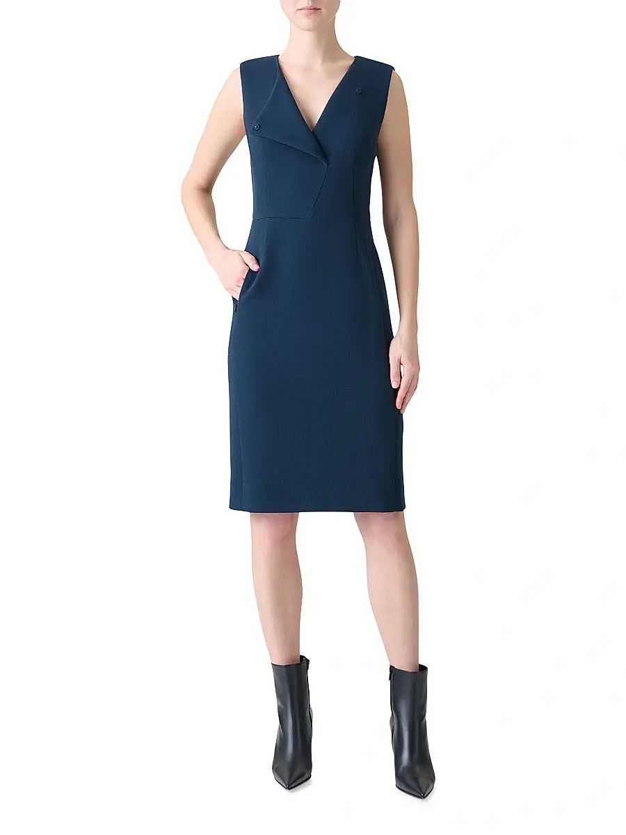 Akris Women's Smu Lapel Wool Sheath Dress | Thumbnail 3 Akris Women's Smu Lapel Wool Sheath Dress | Thumbnail 3