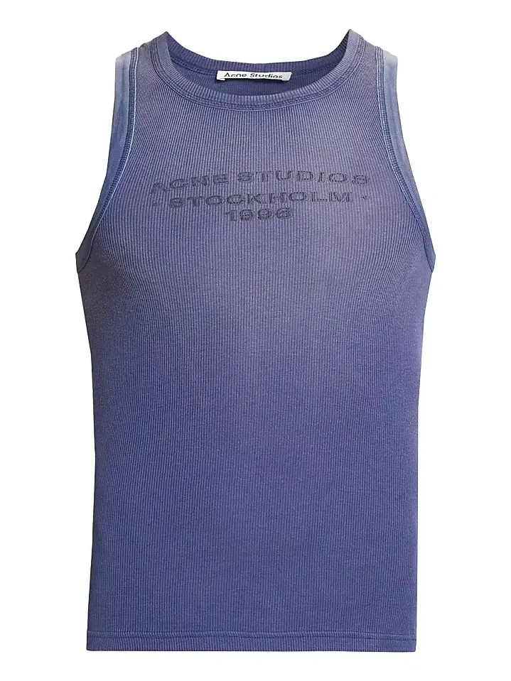 Acne Studios Men's Eitch Logo Rib-Knit Tank