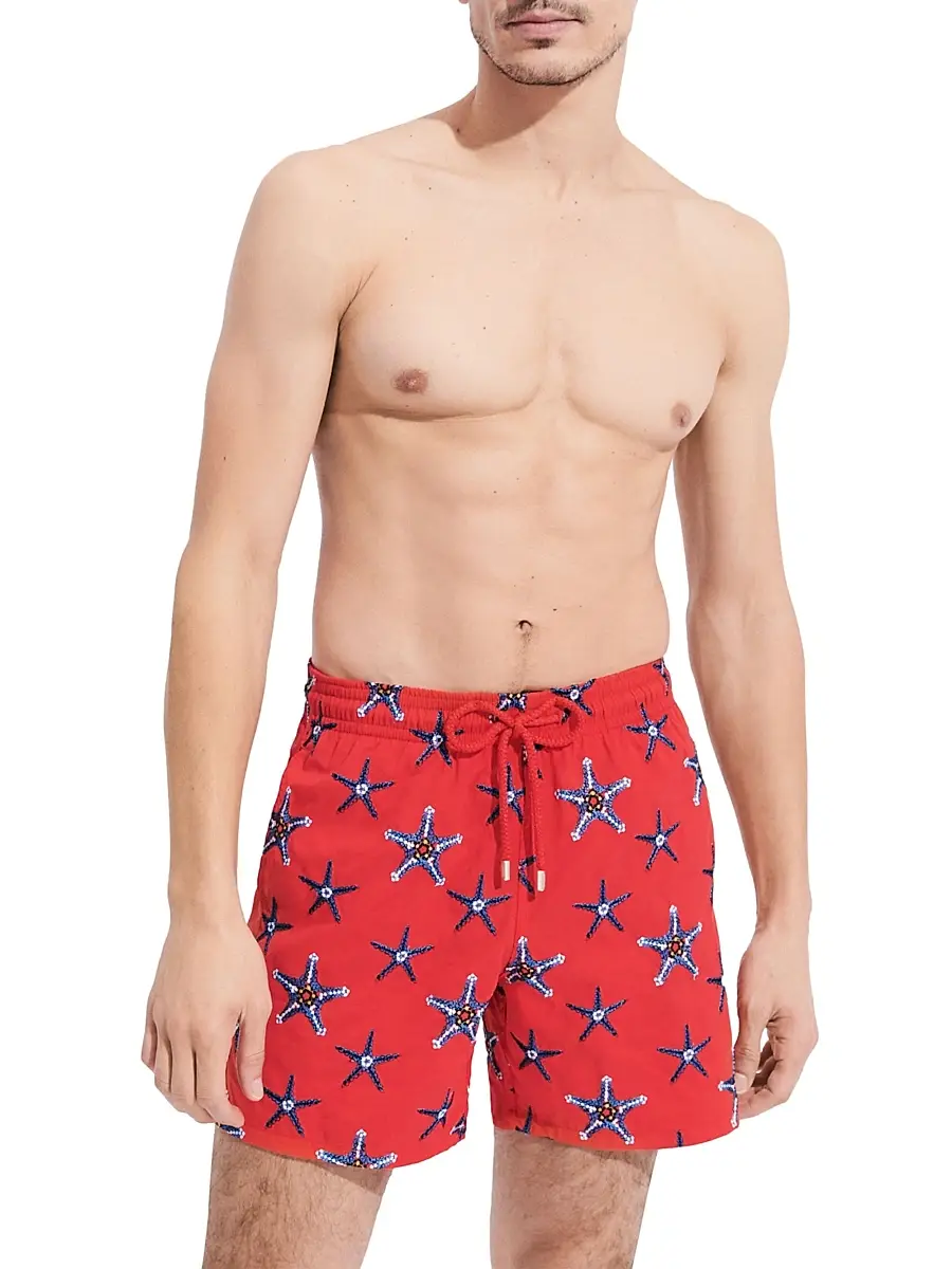 Vilebrequin Men's Starfish Embroidered Swim Shorts | Thumbnail 2