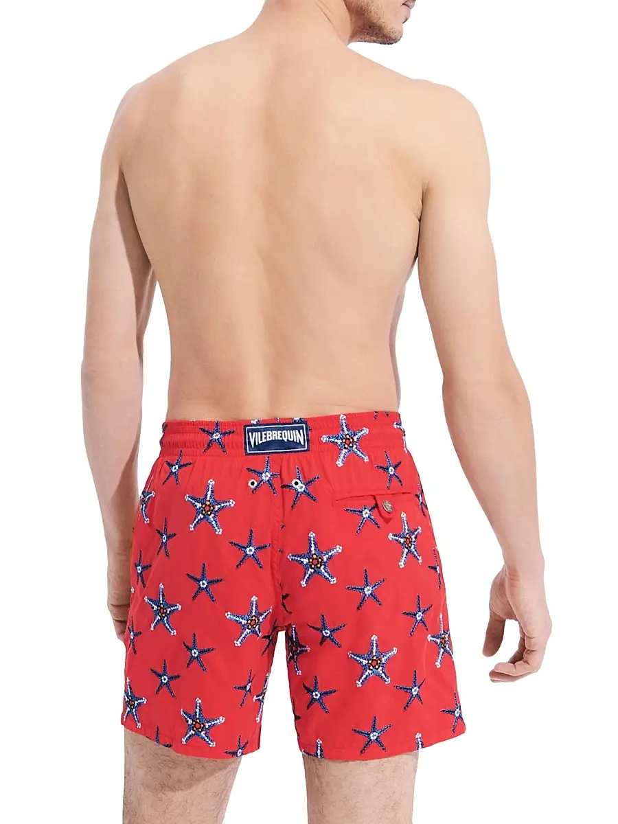 Vilebrequin Men's Starfish Embroidered Swim Shorts | Thumbnail 3