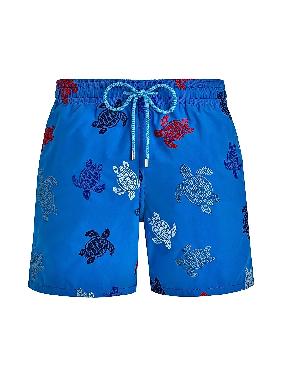 Vilebrequin Men's Turtle Rounds Swim Trunks - Neon Blue - Size Small | Image 1 Vilebrequin Men's Turtle Rounds Swim Trunks - Neon Blue - Size Small | Image 1