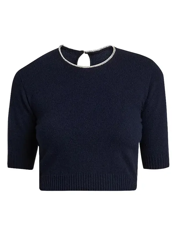 Women's Cashmere Contrast Neck Sweater Women's Cashmere Contrast Neck Sweater