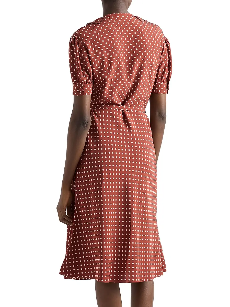 Prada Women's Polka-Dot Print Marocain Dress | Thumbnail 3