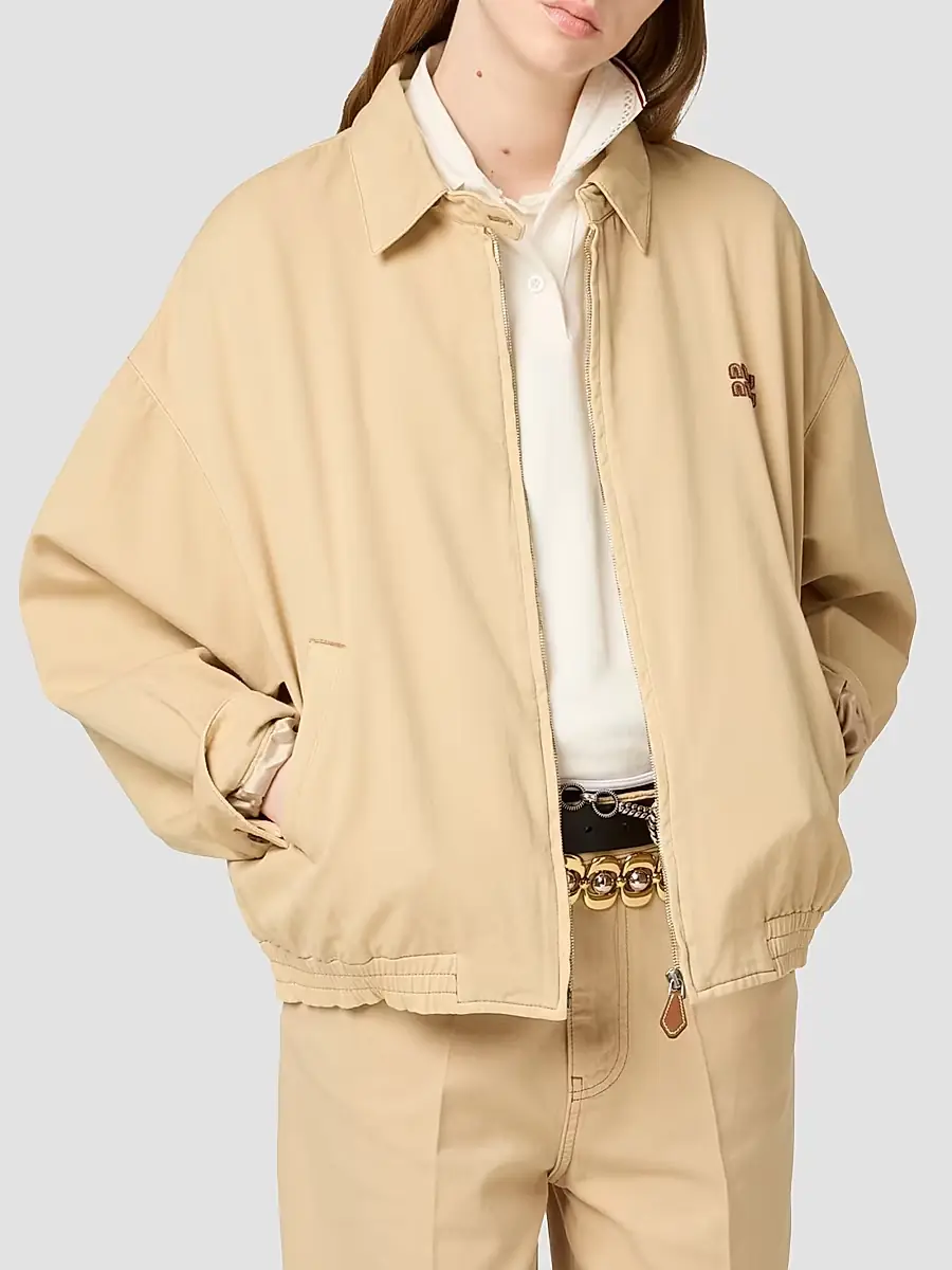 Miu Miu Women's Light Denim Blouson Jacket | Thumbnail 3 Miu Miu Women's Light Denim Blouson Jacket | Thumbnail 3