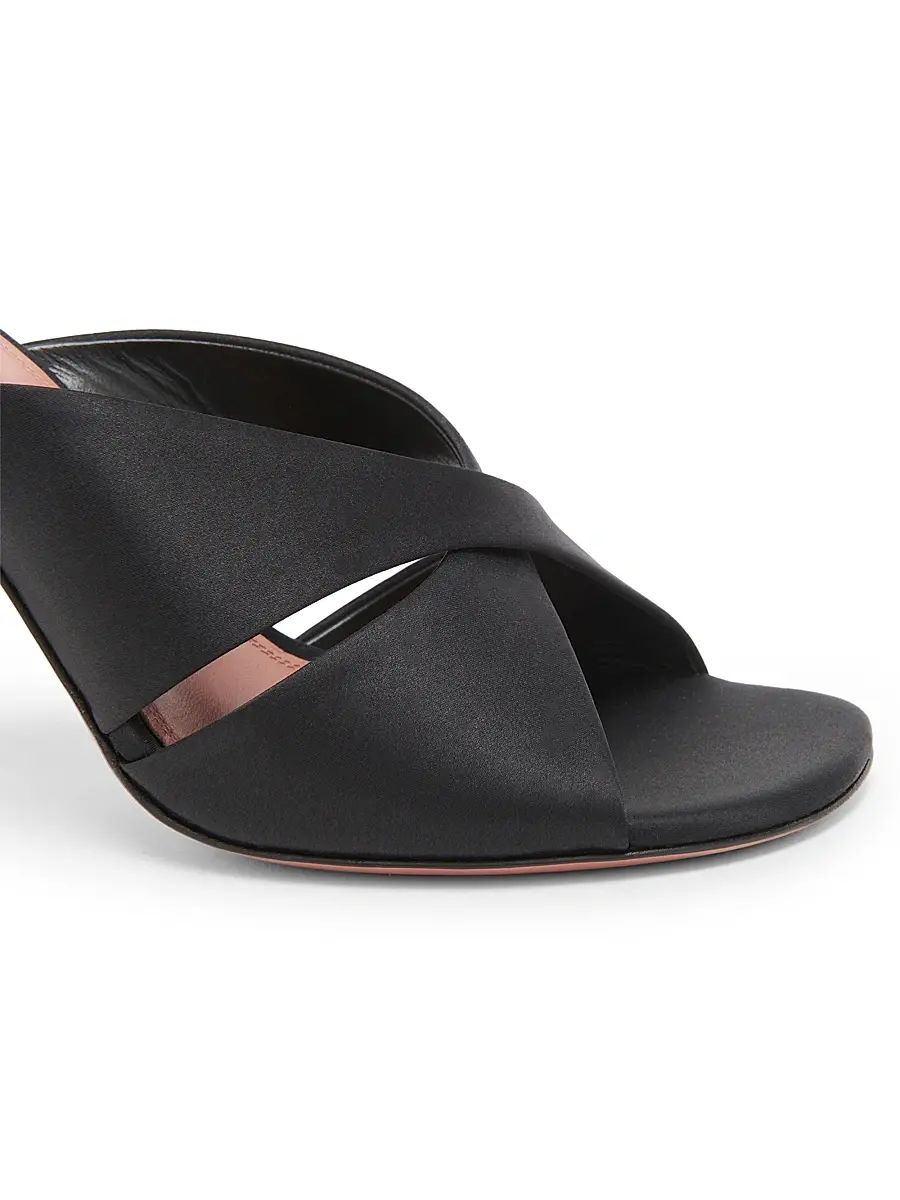 Amina Muaddi Women's Salma 95MM Satin Mules | Thumbnail 5 Amina Muaddi Women's Salma 95MM Satin Mules | Thumbnail 5