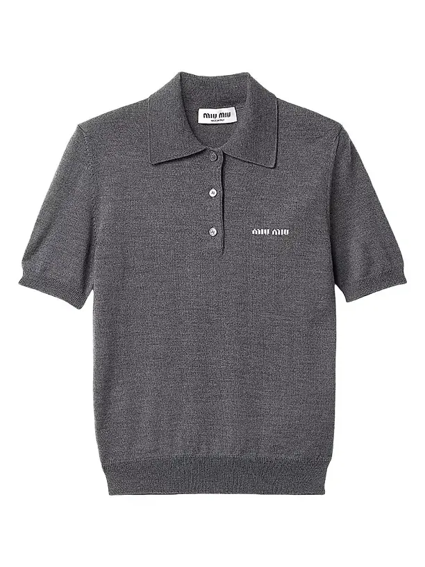 Women's Wool Knit Polo Shirt