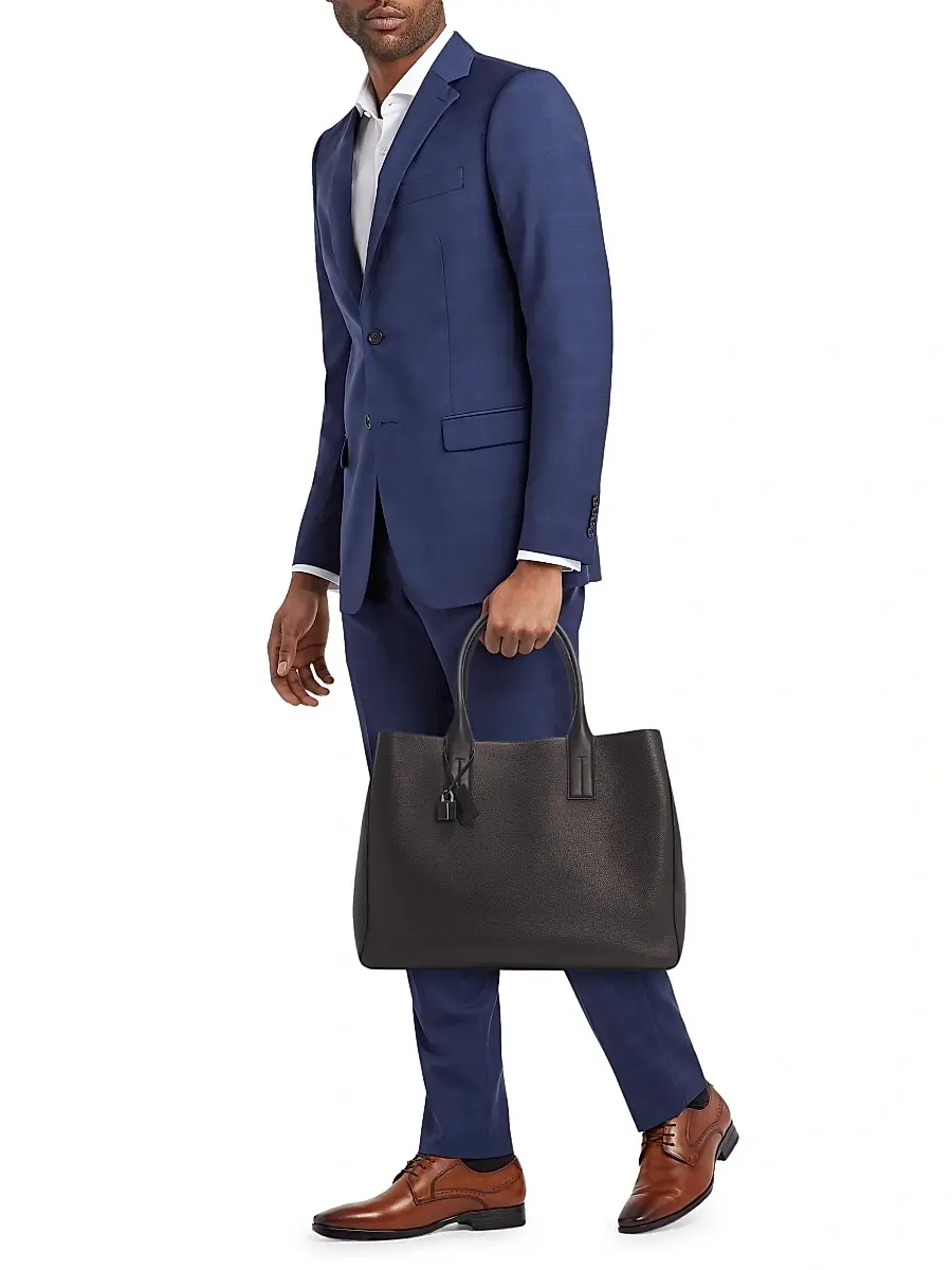 TOM FORD Men's Soft Grain Leather T-Line East-West Tote - Black | Thumbnail 2 TOM FORD Men's Soft Grain Leather T-Line East-West Tote - Black | Thumbnail 2