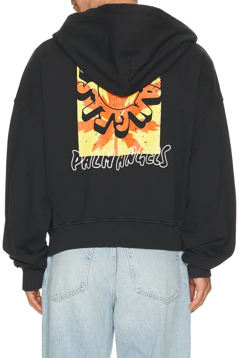 Palm Angels Palm Leaf Zipped Loose Hoodie | Thumbnail 2
