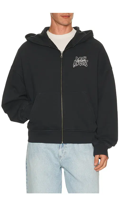 Palm Angels Palm Leaf Zipped Loose Hoodie | Thumbnail 6