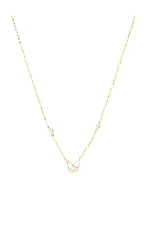 By Adina Eden Cz & Mop Butterfly Accent Necklace | Thumbnail 2 By Adina Eden Cz & Mop Butterfly Accent Necklace | Thumbnail 2