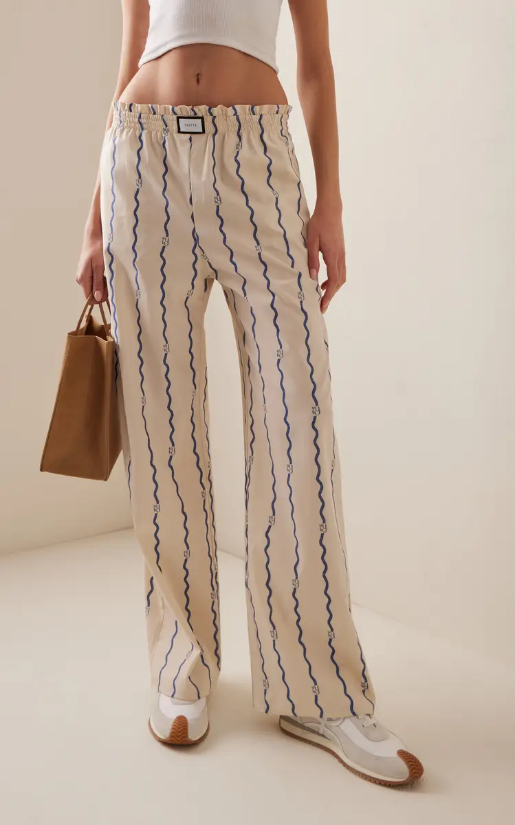 Yaitte Janeiro Wave-Patterned Cotton Fil Coupé Trousers | Thumbnail 3 Yaitte Janeiro Wave-Patterned Cotton Fil Coupé Trousers | Thumbnail 3