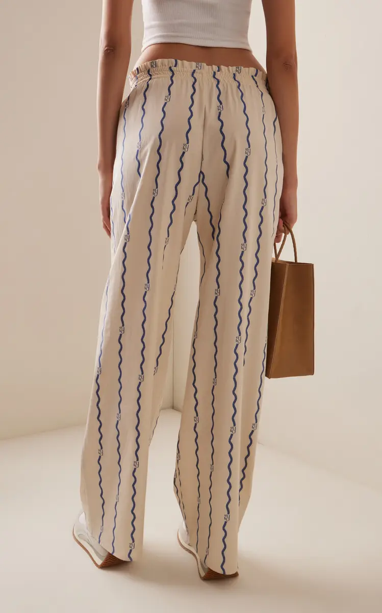 Yaitte Janeiro Wave-Patterned Cotton Fil Coupé Trousers | Thumbnail 4 Yaitte Janeiro Wave-Patterned Cotton Fil Coupé Trousers | Thumbnail 4