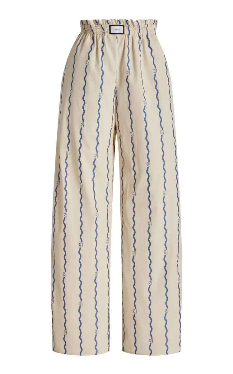 Yaitte Janeiro Wave-Patterned Cotton Fil Coupé Trousers | Thumbnail 6 Yaitte Janeiro Wave-Patterned Cotton Fil Coupé Trousers | Thumbnail 6