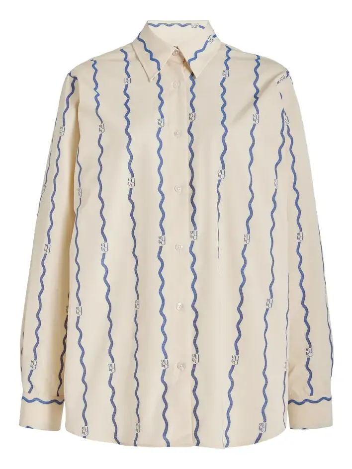 Bouy Wave-Patterned Cotton Fil Coupé Shirt Bouy Wave-Patterned Cotton Fil Coupé Shirt