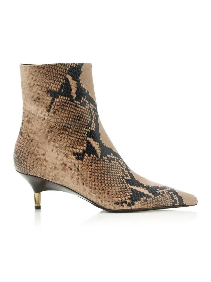 Bella Python-Embossed Leather Ankle Boots Bella Python-Embossed Leather Ankle Boots