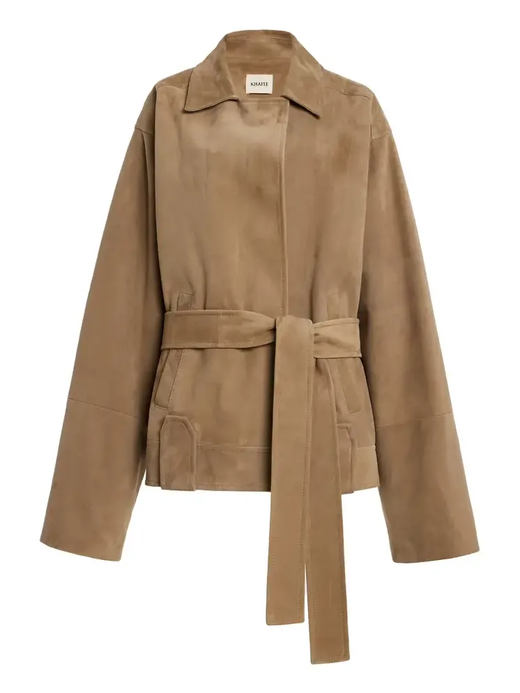 Khaite Alder Belted Suede Jacket