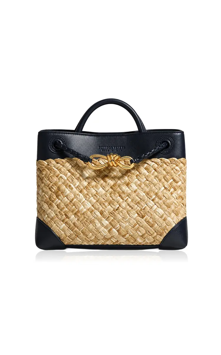 Bottega Veneta Small Andiamo Intrecciato Leather and Raffia Bag | Thumbnail 3 Bottega Veneta Small Andiamo Intrecciato Leather and Raffia Bag | Thumbnail 3