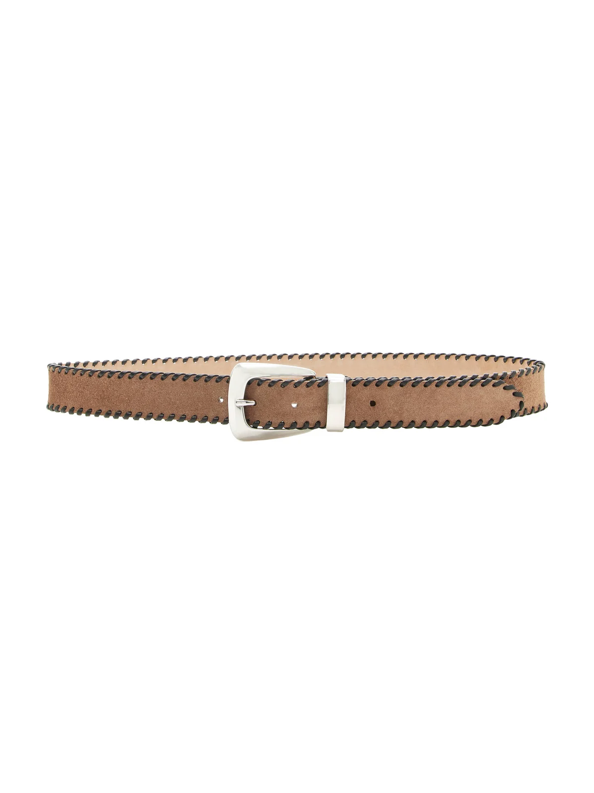 Khaite Benny Whipstitch Suede Belt