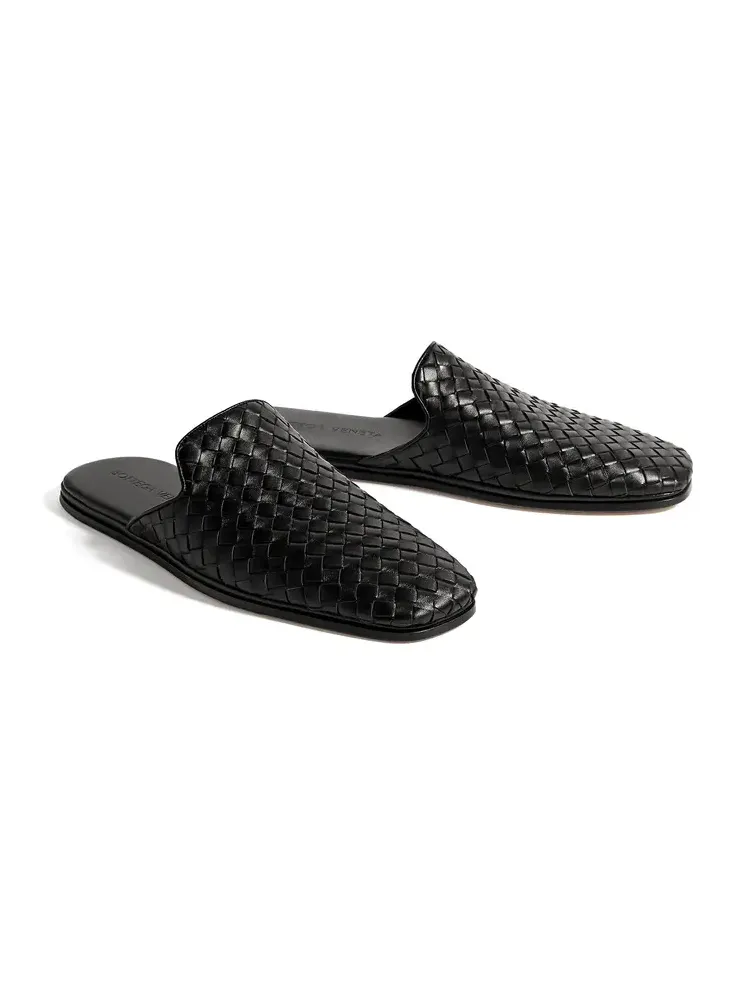 Bottega Veneta Palazzo Intrecciato Leather Slippers