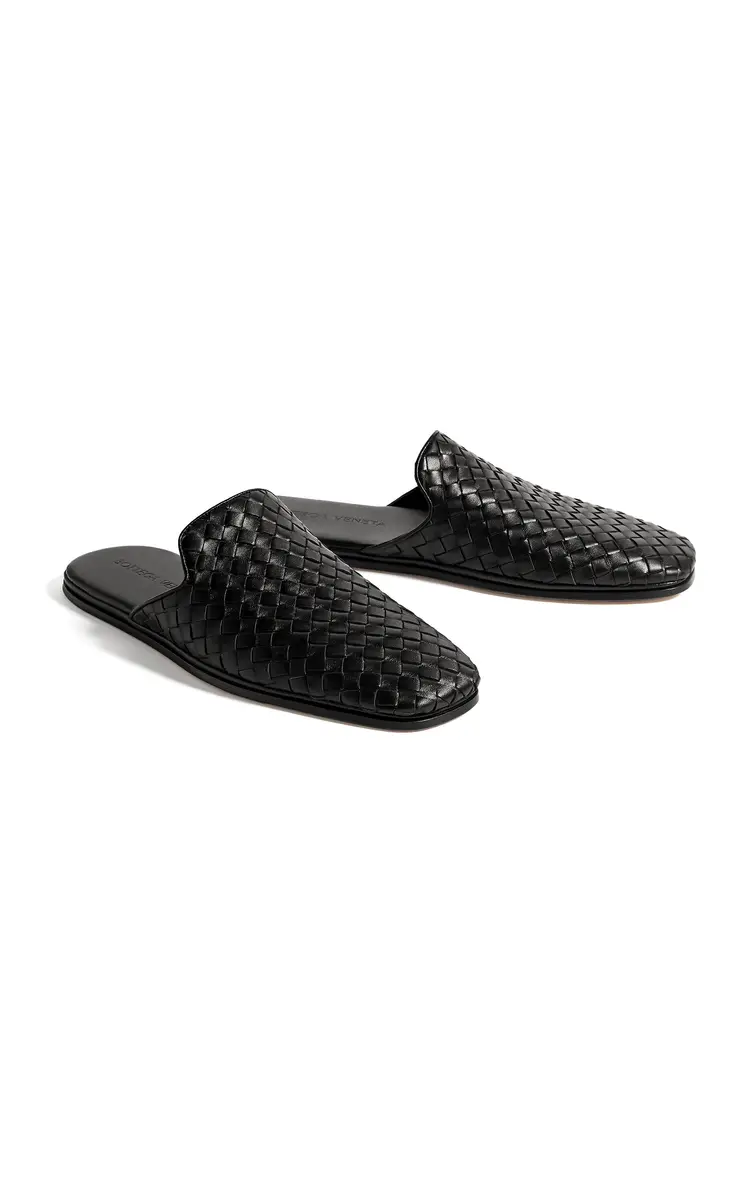 Bottega Veneta Palazzo Intrecciato Leather Slippers