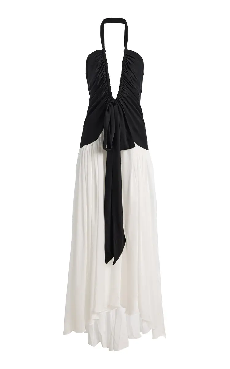 SIEDRÉS Exclusive Liessa Ruched Maxi Dress | Thumbnail 7