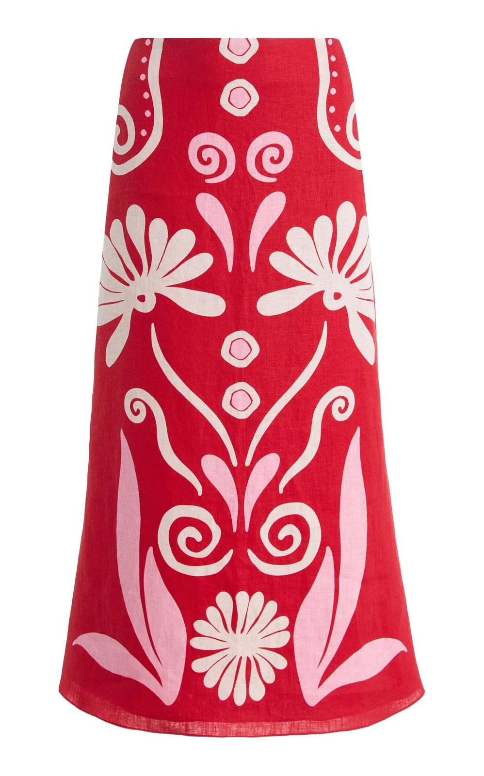 Cala de la Cruz Fabiana Printed Linen Midi Skirt