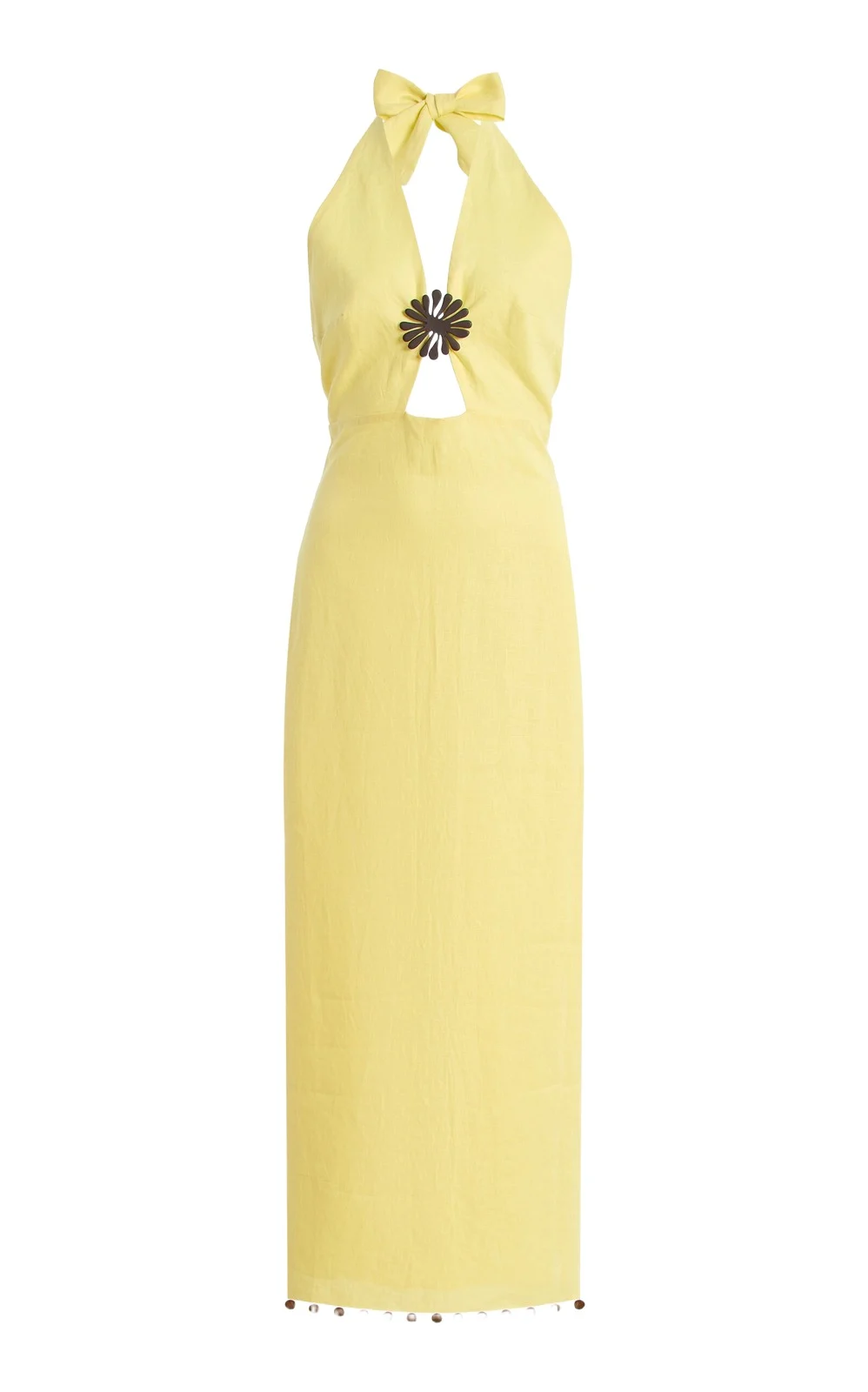 Orly Embellished Linen Maxi Dress