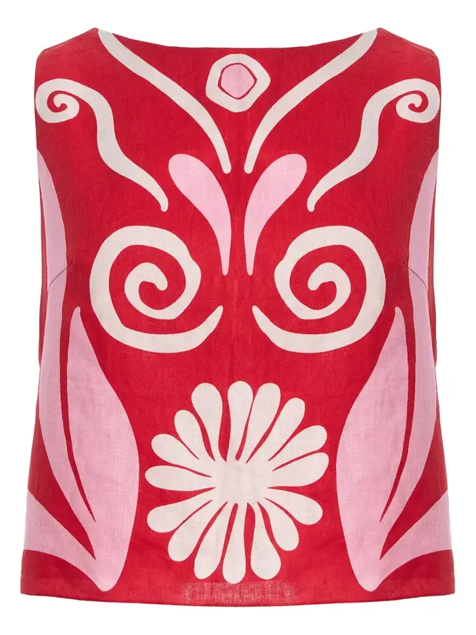 Avelino Printed Linen Top