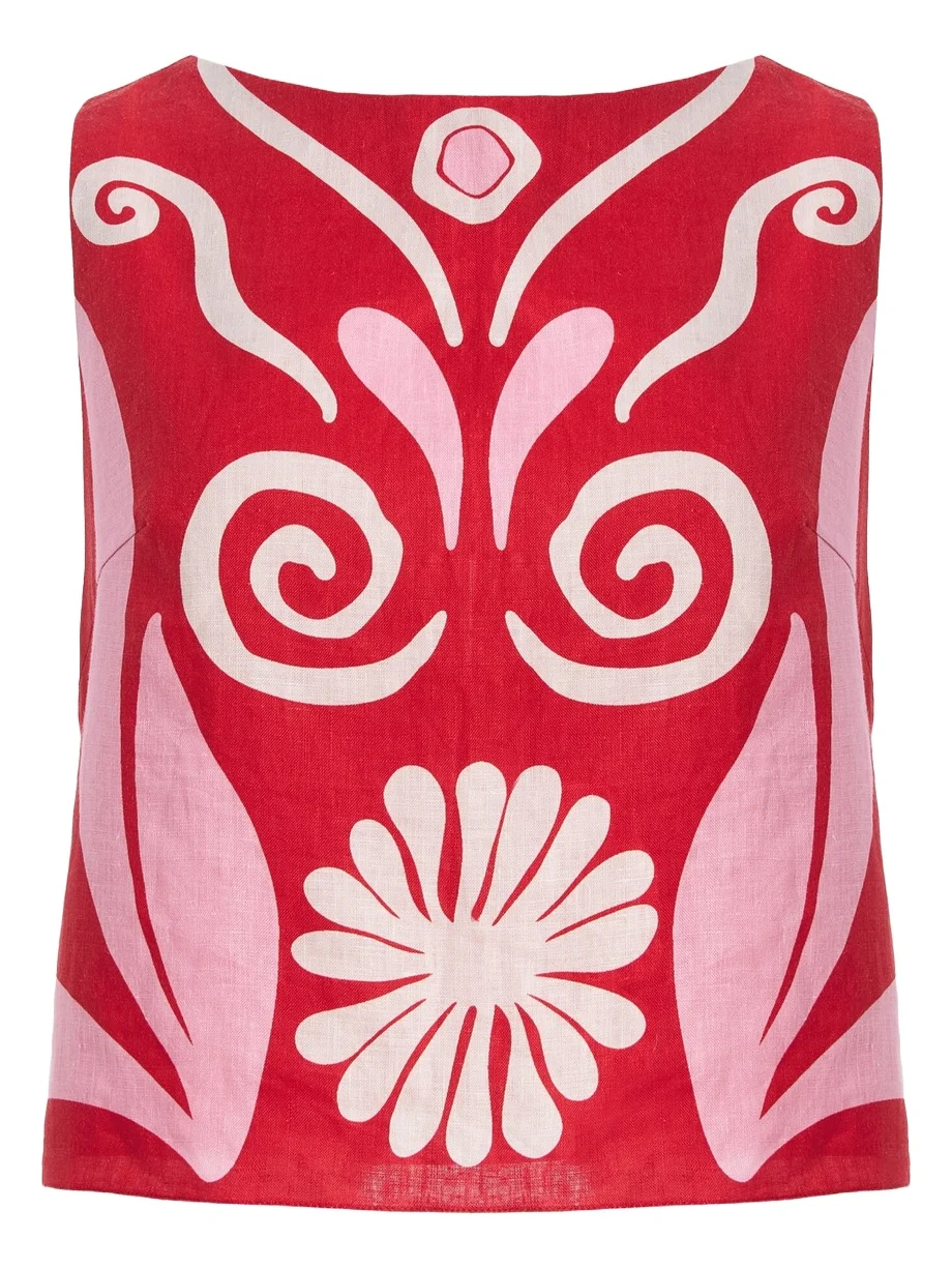 Avelino Printed Linen Top