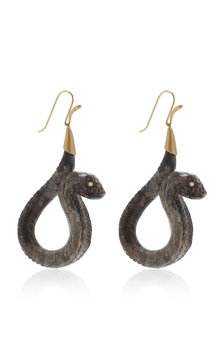 Annette Ferdinandsen Marblewood Cobras with Diamond Eyes Earrings | Thumbnail 3 Annette Ferdinandsen Marblewood Cobras with Diamond Eyes Earrings | Thumbnail 3