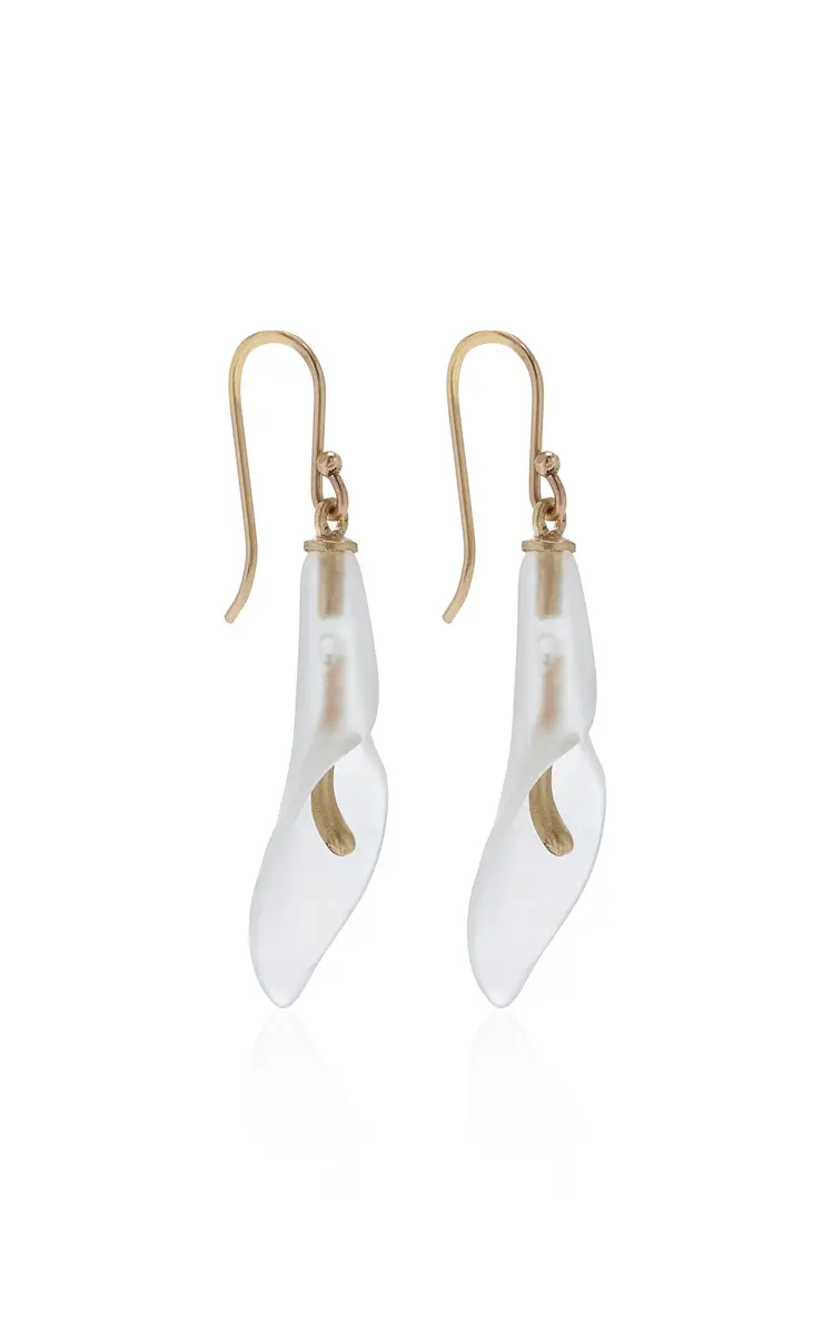 Annette Ferdinandsen Small Frosted Quartz Cala Lily Earrings | Thumbnail 3 Annette Ferdinandsen Small Frosted Quartz Cala Lily Earrings | Thumbnail 3
