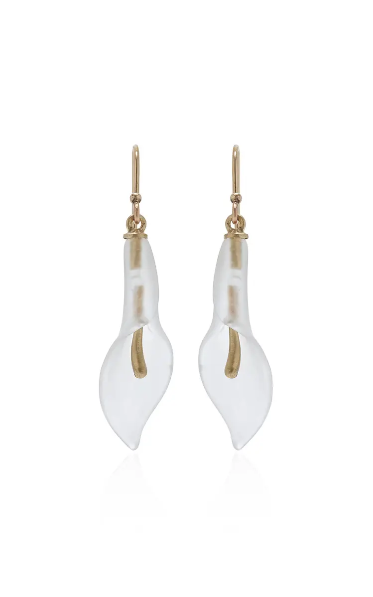 Annette Ferdinandsen Small Frosted Quartz Cala Lily Earrings | Thumbnail 4 Annette Ferdinandsen Small Frosted Quartz Cala Lily Earrings | Thumbnail 4